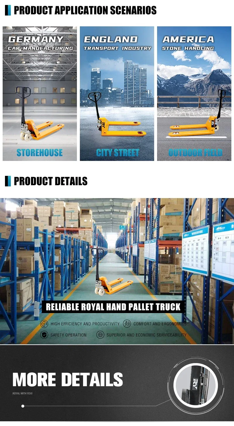 Flat Pallets Steel Royal or OEM Electric Hand Pallet Truck