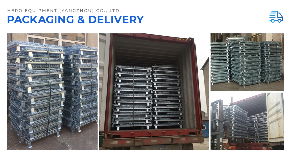 Heavy Duty Removable Collapsible Rigid Metal Bulk Wire Mesh Cage Storage Stacking Containers