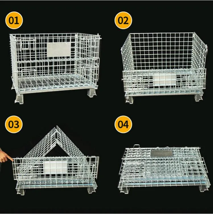 Heavy Duty OEM and ODM Q235 High Capacity Storage Warehouse Mesh Box Wire Cage/Metal Bin Storage Container