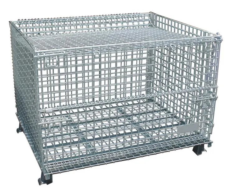 Heavy Duty OEM and ODM Q235 High Capacity Storage Warehouse Mesh Box Wire Cage/Metal Bin Storage Container
