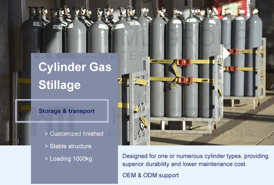 OEM/ODM Space-Saving Hot DIP Galvanized Forklift Stackable Steel Propane Oxygen Storage Cylinders Gas Stillage