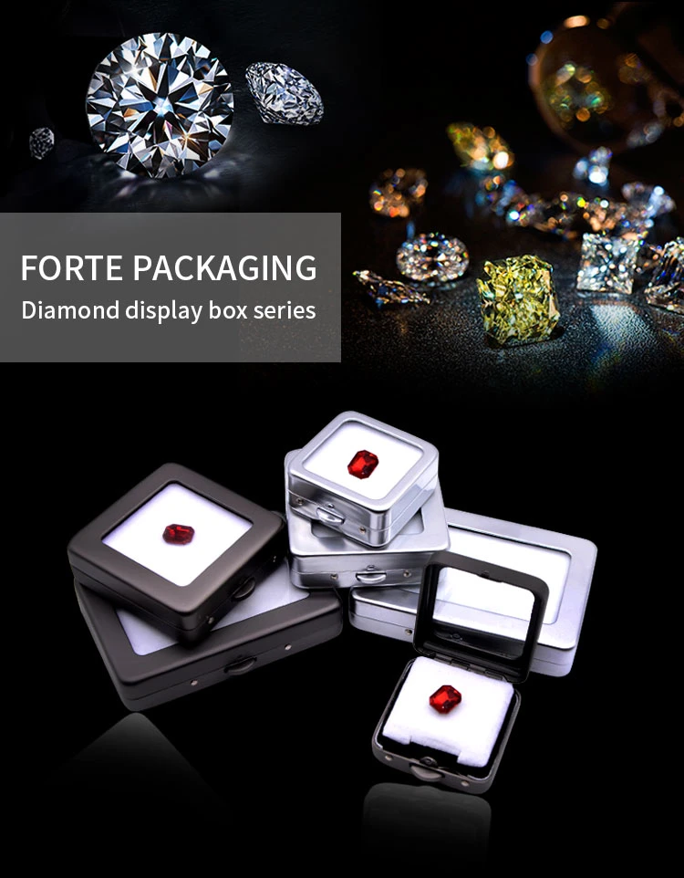 Forte 5*5 Top Grade Metal Loose Gemstone Diamond Storage Gemstone Display Box
