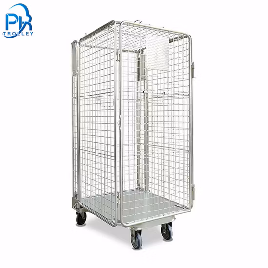 Industrial Folding Nestable Cargo Storage Steel Wire Mesh Roll Container
