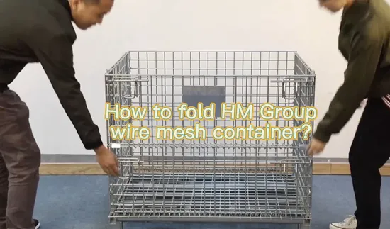 High Quality Storage Stackable Industrial Folding Galvanized Welded Wire Mesh Container