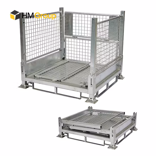 Foldable Pallets Bulk Steel Duty Pallet Cage Bins Collapsible Stillages