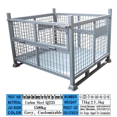 Customized Galvanized Rackable Euro Steel Metal Logistic Pallet / Metal Turnover Box